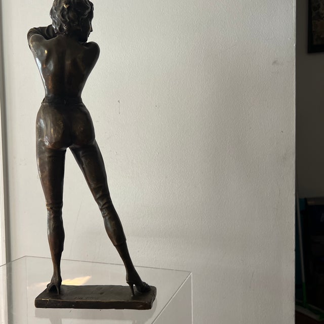 20th Century Bronze Figure of Lady by Italian Aldo Vitaleh For Sale - Image 4 of 11