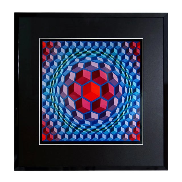 Victor Vasarely, Framed Serigraph, Printed by Editions Du Griffon, 1972 For Sale