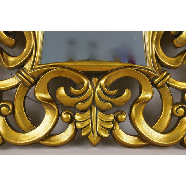 Gold Florentine Gilt Lacquered Wall Mirror, Italy, 1970s For Sale - Image 8 of 18
