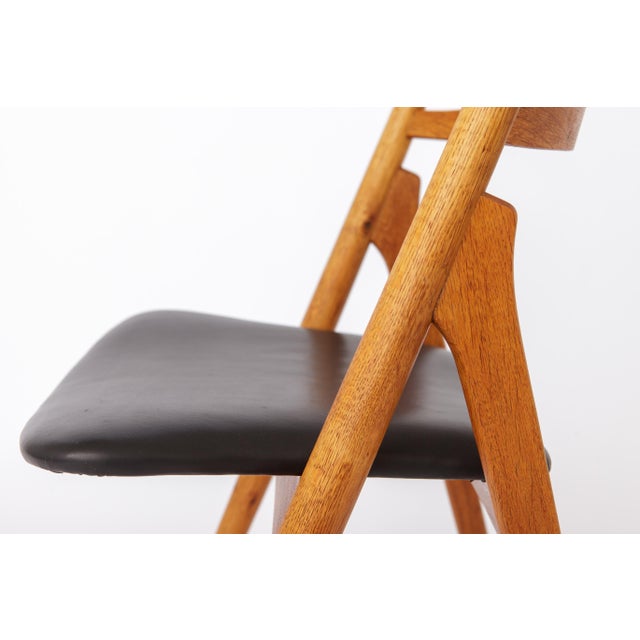 Wood Danish Oak CH29 Sawbuck Chair by Hans J. Wegner for Carl Hansen & Son, 1960s For Sale - Image 7 of 10