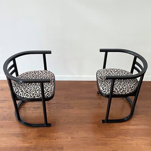 Pair of 1950s Bauhaus Armchairs Attributed to Josef Hoffmann for Thonet For Sale - Image 6 of 9