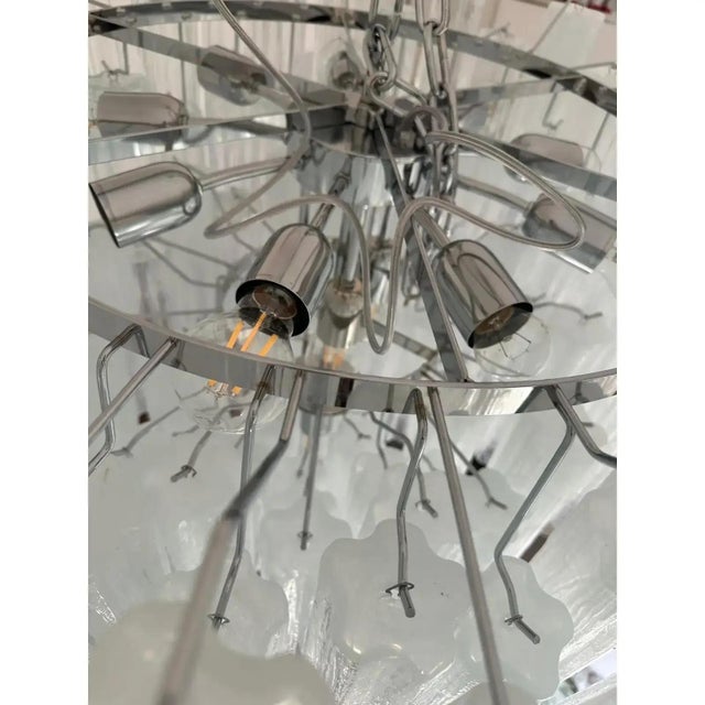 Large Venetian White Alabastro Tronchi Murano Glass Chandelier by Simoeng For Sale - Image 4 of 9