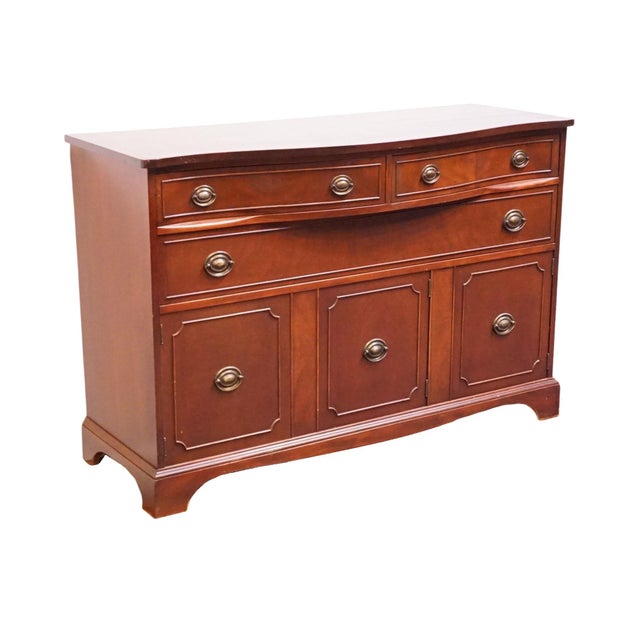 Duncan Phyfe Brickwede Brothers Solid Mahogany Traditional Duncan Phyfe Style 54" Bowfront Buffet 257 For Sale - Image 4 of 14