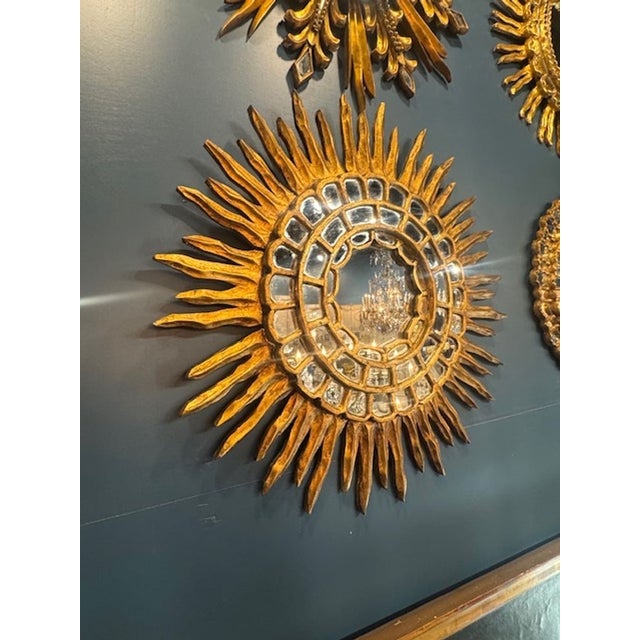 Traditional Vintage Italian Sunburst Mirror For Sale - Image 3 of 5