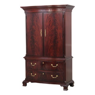 Thomasville Flame Mahogany Armoire Cabinet For Sale