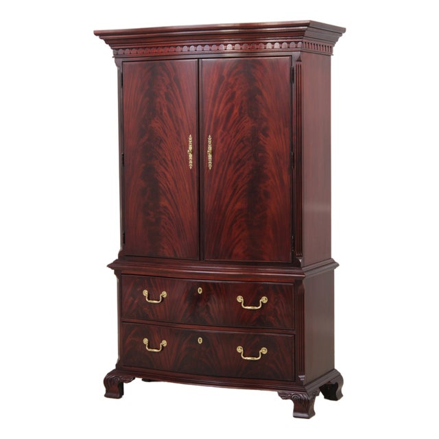 Thomasville Flame Mahogany Armoire Cabinet For Sale