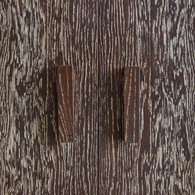 French Brown Cerused Oak Cabinet, 1940s For Sale In Chicago - Image 6 of 11