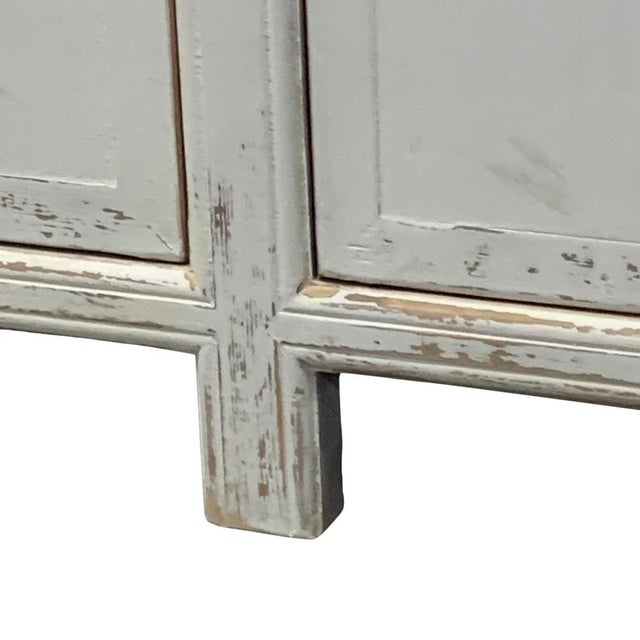 White 4-Door Wooden Cabinet For Sale - Image 4 of 8