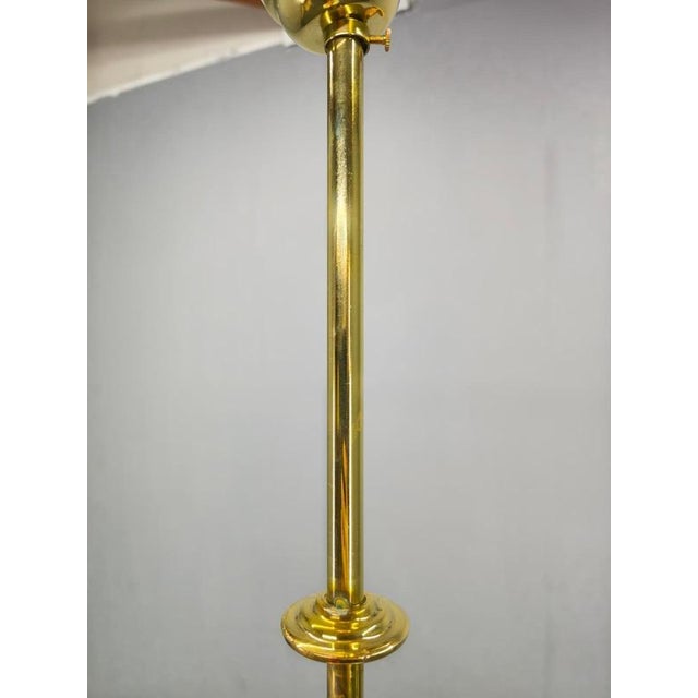 Art Deco Brass Pendant with Geometric Opaline Glass, Former Czechoslovakia, 1930s For Sale - Image 13 of 16