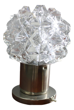 Mid-Century Modern Czech Crystal Glass Table Lamp, 1970s