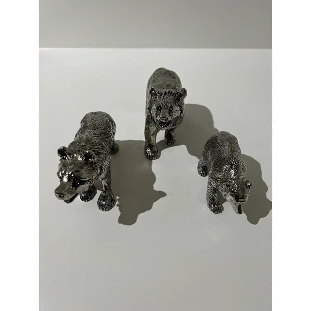 2010s Set of 3 Pewter Bears by Cipolla Pewter, Made in Italy From Gorsuch in Aspen For Sale - Image 5 of 10