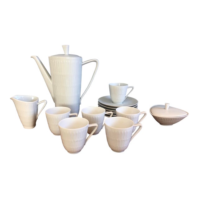 Vintage 1950s Hans Achtziger for Hutschenreuther Selb Demitasse Coffee Set- 15 Pieces For Sale