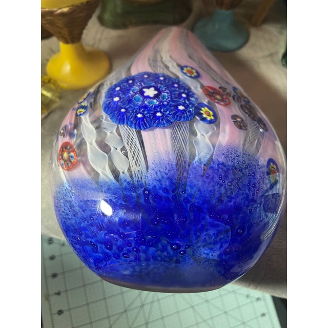 1960s Murano Millefiori Anzolo Fuga Attributed Elegant Stylish Svelt Art Glass Vase For Sale - Image 9 of 12