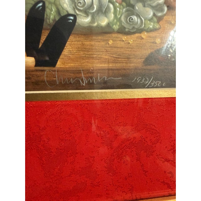 Late 20th Century Signed James C. Christensen "The Gift for Mrs. Claus" Custom Framed Lithograph Number 1932/3500 For Sale In Sacramento - Image 6 of 6