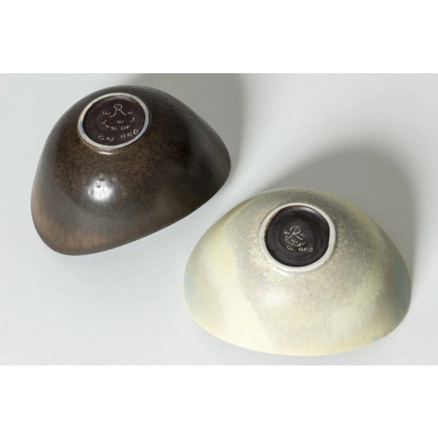 Blue Stoneware Bowls by Gunnar Nylund for Rörstrand, Set of 2 For Sale - Image 8 of 9