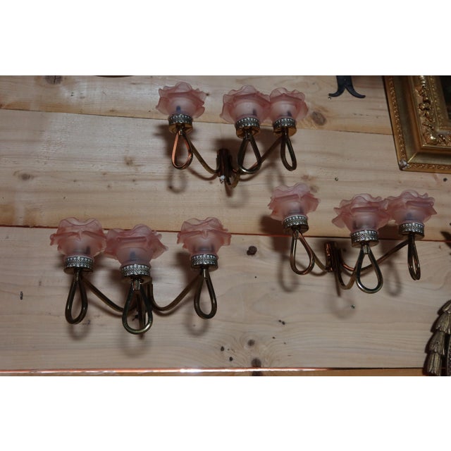 Vintage Brass Wall Lights, 1980s, Set of 3 For Sale - Image 6 of 6