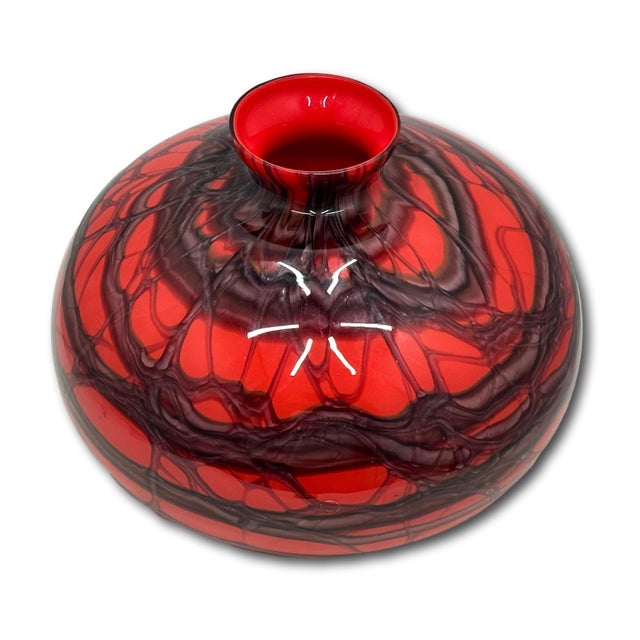 Unusual Large Size Antique Art Deco Czechoslovakian Hand Blown Art Glass Vase by Kralik - Circa 1920s For Sale - Image 12 of 18