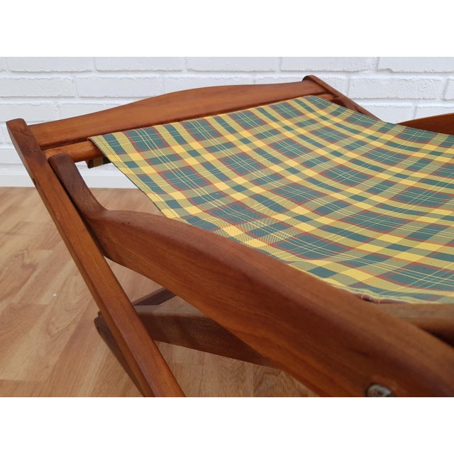 Scandinavian Fabric and Teak Folding Chair, 1960s For Sale - Image 9 of 16