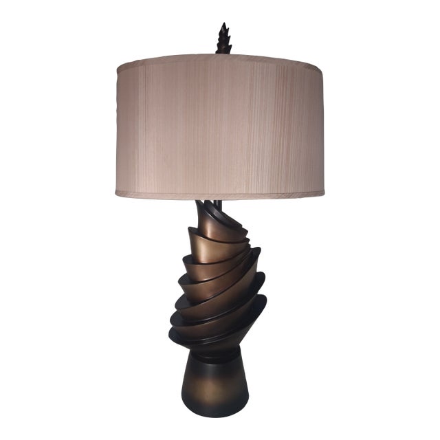 Vintage Sculptural Spiral Table Lamp For Sale