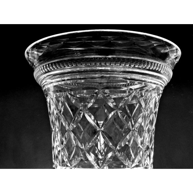 1980s Florentine Renaissance Style Huge Italian Cut and Ground Crystal Medici Vase For Sale - Image 6 of 13