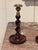Pair of Oak Barley Twist Candlesticks With Brass Sconces For Sale - Image 6 of 7
