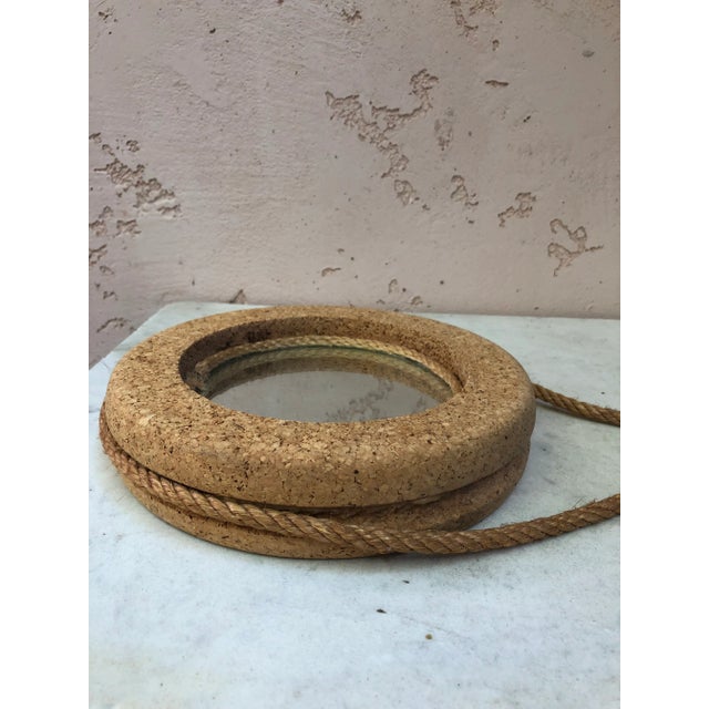 Adrien Audoux and Frida Minet C.1950 Cork & Rope Mirror Audoux Minet For Sale - Image 4 of 7