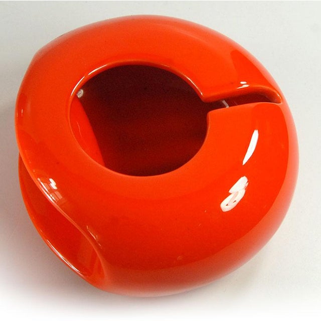 Orange Mid-Century Green Ceramic Ashtray by Boccato, Gigante, Zambusi for Sicart, Italy, 1970s For Sale - Image 8 of 11