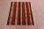 1960s Southwestern Red Striped Ethnic Oushak Kilim Rug Size: 4.9 x 4.4 ft ( 146 x 134 cm) 57 x 52 inches Color: Organic...