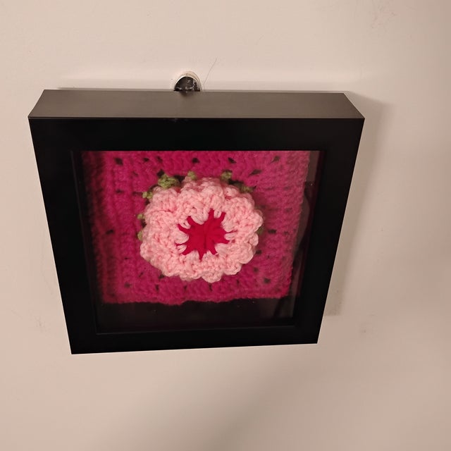 2020s Delaware Peach Blossom State Flower Fiber Art For Sale - Image 5 of 6