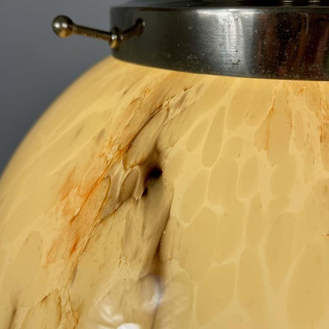 Art Deco Opaline Glass and Nickel Ball Flush Mount with Tassel, Germany, 1930s For Sale - Image 11 of 18
