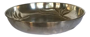 Mid 20th Century Vintage Italian Kirk Stieff Silver Plate Bowl With Hammered Leaf Pattern