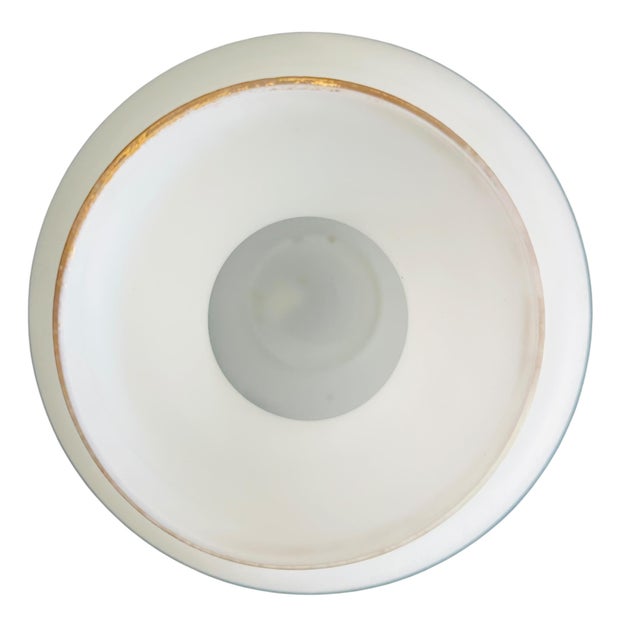 Vintage Toyo Japan 9" Opal Glass Vase - Hand-Painted Pheasant & Peony, Satin White Translucent Glass, Mid-Century Asian Decor, Gold Trim For Sale - Image 9 of 13