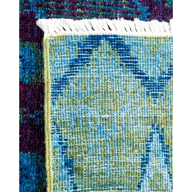 2000 - 2009 Modern Hand-Knotted Area Rug - Blue, 4' 0" x 6' 1" For Sale - Image 5 of 8