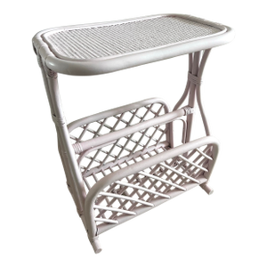 Bamboo Rattan Magazine Rack Side Table