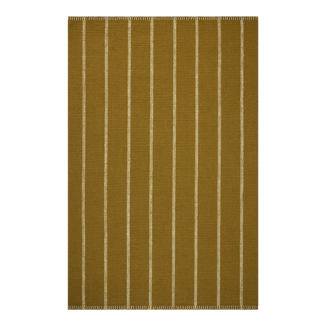 Amber Lewis x Loloi Harlan Ochre / Ivory 9'-6" x 13'-6" Area Rug For Sale