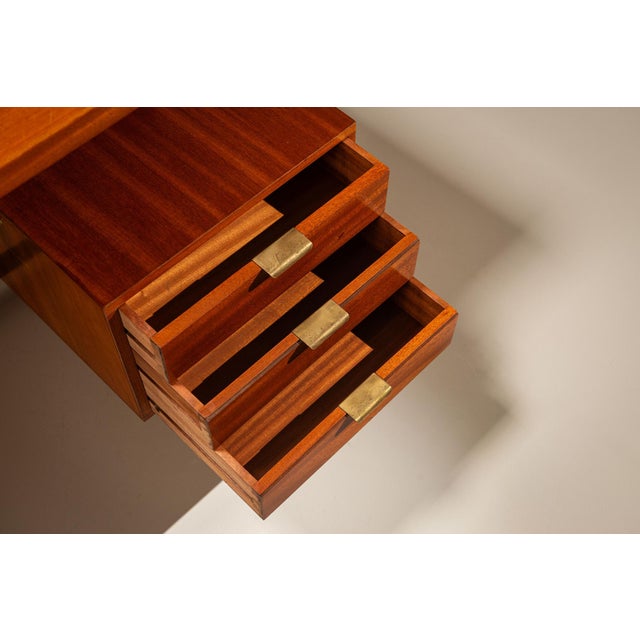 Brown Model T95 Desk by Osvaldo Borsani for Tecno, Italy, 1953 For Sale - Image 8 of 18