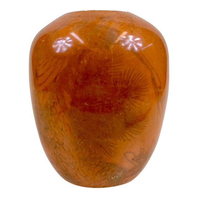 Late 19th Century Large Chinese Porcelain Orange Vase For Sale