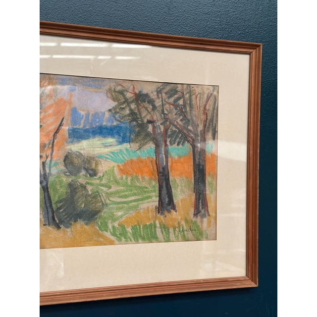 Svän Grandin, Landscape, 1960s, Pastel and Paper, Framed For Sale - Image 4 of 10