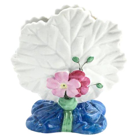 Floral Leaf Porcelain Menu Holder For Sale
