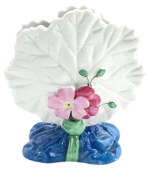 Floral Leaf Porcelain Menu Holder