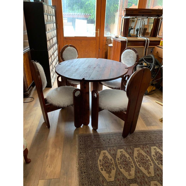 Vintage Dining Chairs & Table by Szedleczky, 1960s, Set of 5 For Sale - Image 9 of 9