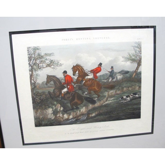 Victorian Henry Alken Fores Hunting Sketches Plate 2 Right & Wrong Sort Harris Engraving For Sale - Image 3 of 13