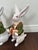 An unmarked pair of mid-20th-century bunnies in pristine condition. Each bunny features the vintage, whimsical style...