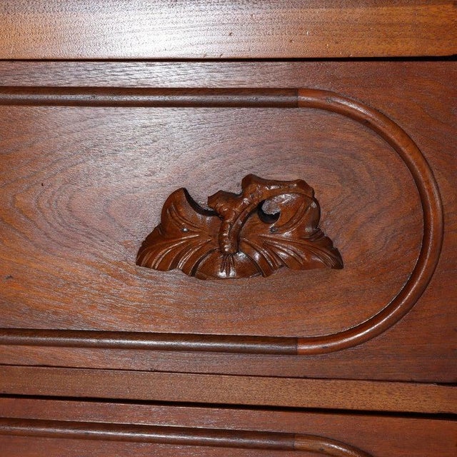 Late 19th Century Antique Renaissance Revival Walnut 3-Drawer Marble Top Chest C1890 For Sale - Image 5 of 18