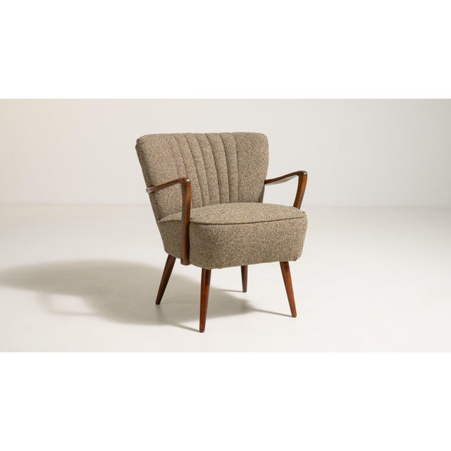 Mid-Century Modern Shellback Upholstered Armchair, Antique, Denmark, Circa 1940 For Sale - Image 10 of 13