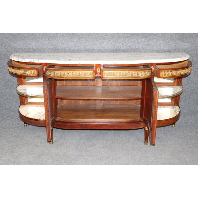 Late 19th Century 19th C. French Louis XVI Style Marble Top Bronze Mounted Sideboard For Sale - Image 5 of 16