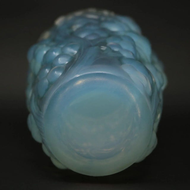 Glass Rene Lalique Opalescent Glass 'Raisins' Vase For Sale - Image 7 of 11