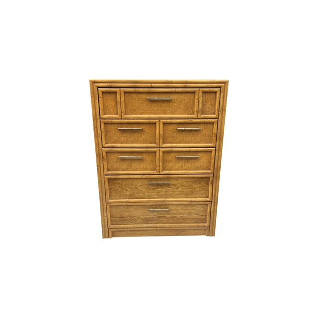 Lea Faux Bamboo Rattan Dresser High Chest Drawers Chairish