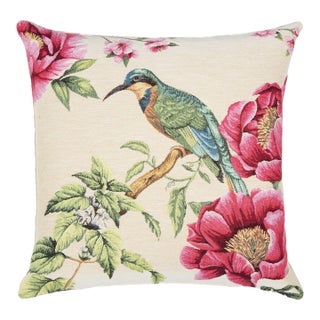 Kingfisher Tapestry Cushion With Feather Filler - 46x46cm (18"x18") For Sale