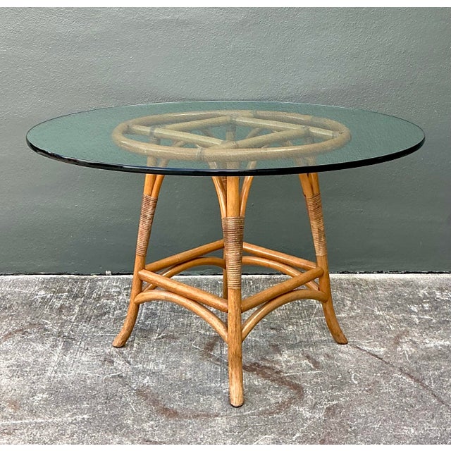 Vintage Bent Rattan Dining Table For Sale - Image 12 of 12